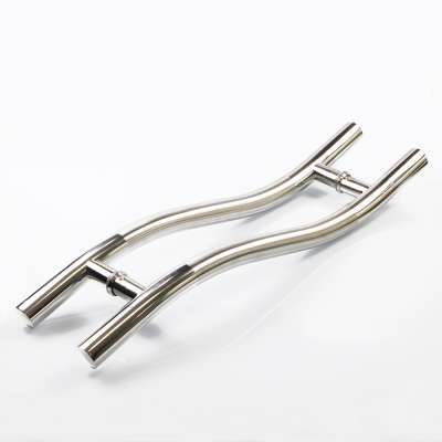 S Shape Stainless Steel Pull Glass Door Handle For Shower Room E978D